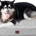 EHEYCIGA XXL Dog Bed Memory Foam, Orthopedic Giant Dog Bed Jumbo with Washable Removable Cover, Waterproof Pet Sofa Couch with Nonskid Bottom, 48x35x7.5, Grey