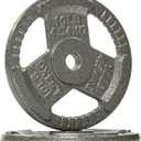 2-Inch Olympic Cast Iron Weight Plate for Strength Training & Weightlifting, 10LB (Pair)
