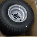 AR-PRO 2-Pack 18x9.5-8 Lawn Mower Tire and Wheel Assembly, 4-Ply Tubeless Turf Tires on Silver Rim, 4 Lug 4" Bolt Pattern, 2.83" Center Hole, for Zero Turn & Riding Mowers