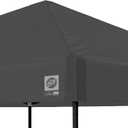 E-Z UP Ambassador Instant Pop Up Canopy Tent, 10' x 10', Roller Bag and 4 Piece Spike Set, Steel Gray