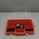 Battery Organizer Storage Holder Box Case with Tester, Ultra-Large 280+ Batteries Double-Sided Variety Pack,Holds AA AAA 4A C D Cell 9V 3V Lithium18650 LR44 CR2 CR123 CR1632 - Red