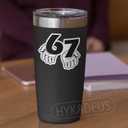 2 x (3Pcs) Six Seven 67 Meme Stickers Gen Alpha Slang 6 7 Hands Vinyl Decals Waterproof Sticker for Water Bottle, Laptop, Tumbler, Phone Case, Scrapbooking, 3" x 2.5"