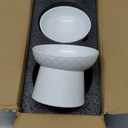 Ceramic Raised Cat Bowls, Elevated Tilted Cat Food and Water Bowls Set, Porcelain Stress Free Pet Feeder Dish for Cats and Small Dogs, Dishwasher and Microwave Safe, Set of 2(White)