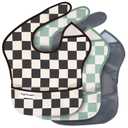 Tiny Twinkle Mess Proof Baby Bibs for Eating  Waterproof, Wipeable Toddler Bibs with Pocket  Baby Food Bibs for Girls & Boys(3 Pack,Checkers Boy)