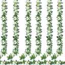 Sggvecsy 6Pcs 46.5Ft Artificial Rose Vine Fake Flower Garland Floral Garland Faux Silk Hanging Vine Rose Ivy Vines for Wedding Arch Party Wall Garden Ceremony Background Outdoor Decor (White)