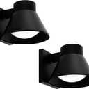 UME 2 Pack LED Outdoor Wall Light Fixtures, Black Front Porch Lights Wall Mount Lighting, Exterior Waterproof Wall Lantern Light Fixture Anti-Rust Farmhouse Wall Sconce for Patio, Doorway, Garage