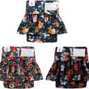 CuteBone Female Dog Diapers with Skirts 3 Pack Reusable Puppy Dresses Pants for Heat Cycle Period QBD21XL