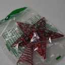 Aneco 10 Inches Metal Glittered Christmas Tree Topper Star Treetop Decoration for Christmas Home Decor, Red