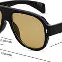 Retro Aviator Sunglasses for Women Men Trendy 70s Vintage Plastic Square Eyewear Tinted Lenses Sunnies