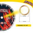 10 Inch Diamond Saw Blade, Segmented General Purpose Blade Dry/Wet Cutting Concrete, Masonry, Brick, Block,7/8"-5/8 Arbor