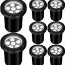 6W LED Landscape Lights, 110V 120V Well Lights IP68 Waterproof 5500k Cool White Outdoor In-Ground Lights for Yard, Garden Patio, Pathway,8 Pack