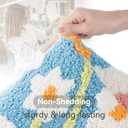 Soft Floral Bathroom Rugs Cute Bath Mat Absorbent Long-Lasting, Microfiber for Shower, Tub, Floor, Bathroom,Sink,Non-Slip Colorful and Flowers Decor Trendy Machine Washable Bath Mats,16x24 in