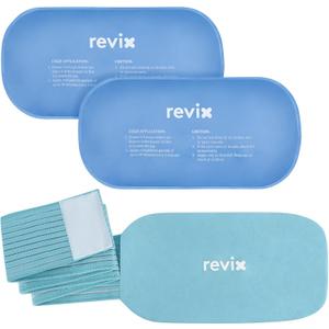 REVIX Ice Packs for Injuries Reusable, 2 Packs Hot and Cold Pack with Adjustable Strap, Flexible Ice Wraps for Joints and Muscle, Rotator Cuff, Back, Knee Discomfort Relief (10" x 5" Blue)