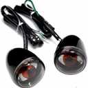 Front Gloss Black Bullet Smoked Turn Signals For Harley 2004-2013 Sportster XL