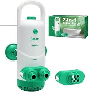 Bath Jets for Tub with Jet Massage and Bubble Mode, Bathtub Jets for Tub with 360° Rotatable Single and Dual Nozzles, the Lever-lock Suction Cups, and Handle. Jets for Bathtub at Home for Relaxation