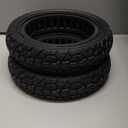 10X2.125 Off Road Tire for Electric Scooter Ninebot F20/F30/F40/F65, 10 inch Solid Rubber Tires for Front And Rear Solid Electric Scooter Tire Tubeless(Black 2pcs)