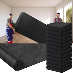12 Pcs 80" x 72" Extra Large Moving Blankets Heavy Duty Packing Blankets Textile Shipping Furniture Pads Furniture Covers Essentials for Protecting Wrapping Moving Supplies, Black