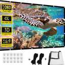 Projector Screen,HUANYINGBJB 4K 16:9 HD Rear Front Projector Screens Foldable Projection Screen Double-Sided Portable Outdoor Indoor Projectors Screen for Movie Home Theater (200 inches)