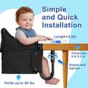 Portable Hook On High Chair with Tray for Baby & Toddler,Space-Saving Clip On Travel High Chair,Detachable Washable Seat Cover,Feeding Seat for Dining Table & Counter,with Carry Bag(Black)