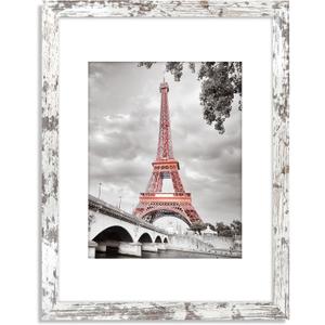 12x16 Rustic Picture Frames Solid Wood Display Pictures 12x16 Inch without Mat or 8.5x11 Diplomas with Mat, Farmhouse Distressed Picture frame for Wall Mounting