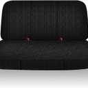Heavy-Duty Textured Front Bench Seat Cover for Ford for Chevrolet for Dodge Trucks & Full Size Pickup Trucks, Stretchable Fabric with Storage Pockets-Black