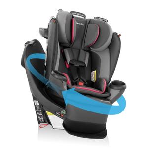 Evenflo Revolve360 Extend Convertible Car Seat with 360 Degree Rotation, Extended Rear-Facing, Forward-Facing, Booster Mode, and Secure Latch Install, Rowe Pink, Expiration Date: 2034-04-07