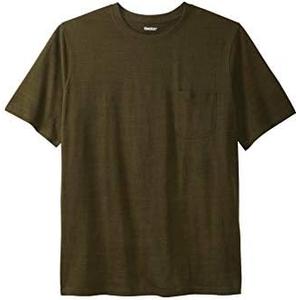 KingSize Men's Big & Tall Shrink-Less Lightweight Pocket Crewneck T-Shirt 3XL