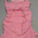 BORIFLORS Women's Sexy Bodycon Corset Mini Dresses Square Neck Ruched Sleeveless Club Party Short Dress (Pink) S