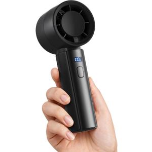 Gaiatop Small Handheld Fan Portable, Powerful High Speed Turbo Cooling, 4000mAh USB Rechargeable Battery Powered Mini Personal Fan, Summer Outdoor Travel Essentials, Gifts for Men Women, Black