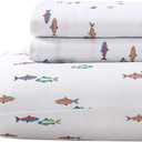 Eddie Bauer Kids - Twin Sheet Set, Ultra-Soft Microfiber Bedding with Fully Elastic Fitted Sheet, Kids Bed Set with Pillowcase, Easy Care Bedding (Fish Lake)