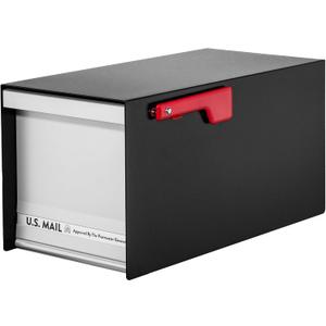 Architectural Mailboxes MailMax Heavy Duty, Modern Steel Metal Post Mounted Mail Box for Outside, Black, Large Curbside Mailbox for Packages with Magnetic Latch