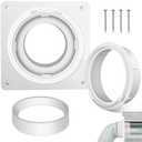 Dryer Vent Wall Plate,Dryer Vent Connector Kit,Twist Lock Dryer Duct Connector Kit with Quick Connect & Disconnect Fits 4 Inch Tubes Hose, for Dryer,Bathroom,Wall Exhaust Vent, etc