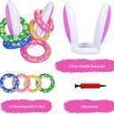 Max Fun Easter Bunny Inflatable Ring Toss Games for Kids Easter Indoor Outdoor Party Games Carnival Toss Game for Easter Party Favors