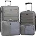 Wrangler Miami Luggage & Packing Cubes, Desert Taupe, 4 Piece Set