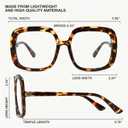 miyya Oversized Blue Light Glasses for Women, Retro Fashion Computer Glasses, Anti-Glare, Eye Strain Relief