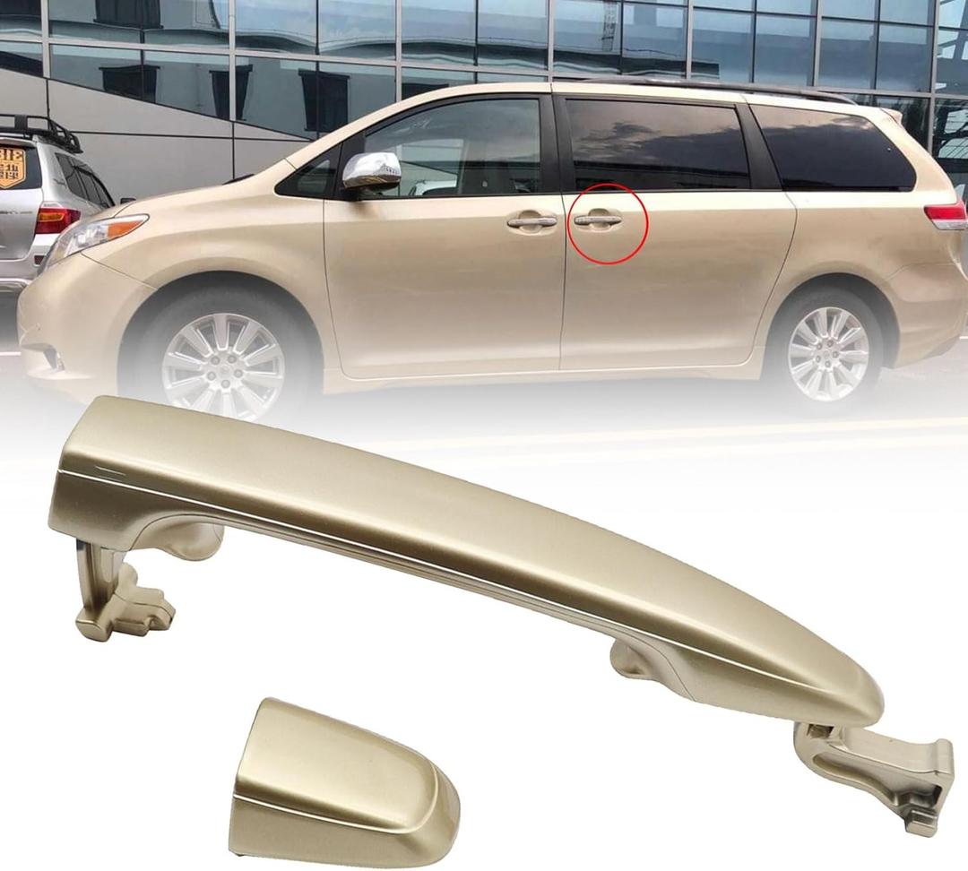 FZJDSD Rear Left or Right Sliding Gold Door Handle Compatible with Toyota Sienna 2004-2010 Replace 69213-08020 69227-08040