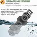 WD12X22801 Dishwasher Rack Bracket with 3 Wheels for GE Haier Dishwasher Roller Wheels - Replace AP6032529 4466609 PS11762946 WD12X10448 WD12X22599 (2 PACK