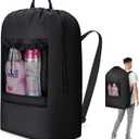 Lifewit 120L Laundry Bag, Extra Large Laundry Backpack with Shoulder Straps and Mesh Pocket for Laundromat, Heavy Duty Laundry Bag Backpack for Dirty Clothes for College Dorm/Travel/Apartment, Black