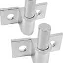 2 Pack Wall Mount Gate Hinge, Wood Fence Link Gate Hinges with 5/8 Hinge Pin Diameter Heavy Duty Outdoor Post Chain Hinge Galvanized Steel-Horizontal Mount (Medium, Silver)