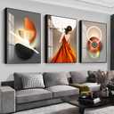 Pasocel Large Wall Art, Bright Style Framed Wall Art, HD Printed Abstract Modern Canvas Painting Decoration For Bedroom Wall, Office, Farmhouse Living Room Decor (16" X 24" X 3 pieces)