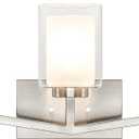 XiNBEi Lighting Brushed Nickel Bathroom Vanity Light, Modern 3-Light Bathroom Light Fixture with Dual Glass Shade Iron Wall Sconce Lighting Over Mirror XB-W1294-3-BN