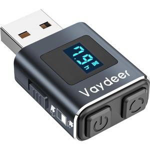 Vaydeer Metal Mini Mouse Jiggler, T5s Mouse Mover with Timer, LED Countdown, Undetectable, 3-Button Control, for Office, Remote Work, Online Meetings,Shaker to Boost Your Productivity (Gunmetal)