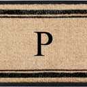 A1 Home Collections A1HC Natural Rubber & Coir Doormat 24x48 Monogrammed, Anti-Shed Treated Durable Mats for Entrance Outdoor, Heavy Duty Front Door Porch Entry Mat
