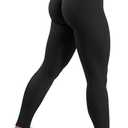 Sogetdo Yoga Leggings for Women Hidden Scrunch Butt Non See Through High Waisted No Front Seam Athletic Gym Workout Pants (Small, Black)