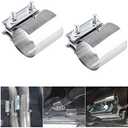 BESULEN 2 Inch Exhaust Clamp, 2 PCS Butt Joint Band Clamp Sleeve Coupler, Car Stainless Steel Muffler Band Clamp, Exhaust Pipes Repair Sleeve Connector, Car Exterior Accessories (2")