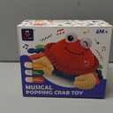 hahaland Baby Toys 6-12 Months - Bouncing Singing Crab Crawling Dancing Jumping Crab Baby Boy Girl Gift for 6 7 8 9 10 11 12 18 Month Musical Tummy Time Sensory Toddler Toys 1 Year Old Birthday Gift, Approximately 5 Inches in Each Dimension