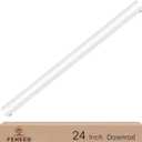 24 Inch Ceiling Fan Downrod, 1" Diameter White Ceiling Fan Extension Rod (No Threads),Universal Down Rods for Ceiling Fans,Easy Installation