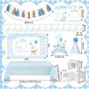 134 Pcs One Silly Goose 1st Birthday Party Decorations Blue Silly Goose Baby Shower Gender Reveal Decor Backdrop 120 Balloon 3 Box Highchair Banner Monthly Photo Banner for Party Supplies