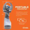 O2COOL Deluxe Handheld Battery Powered Water Misting Fan (Grey)