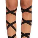 Rave Leg Wrap for Women - EDC Festival Outfit Elastic Non-Slip Strap Music Concert Accessories Neon Cosplay Costume (One Size, Black)